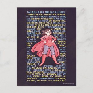 Cartão Postal A litania da Geek pelo feminismo