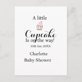 Cartão Postal A little cupcake is on its way baby shower name da