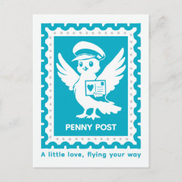 Cartão Postal A Little Love Flying Your Way Penny Post