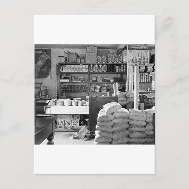 Cartão Postal A Loja Geral, Moundville, Alabama: 1936 (Frente)