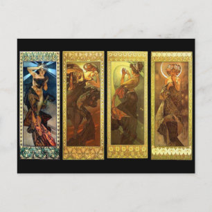 Cartão Postal A Lua e as Estrelas vintage o cartão-postal Mucha