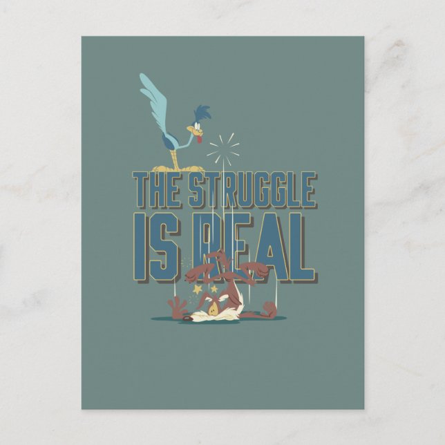 Cartão Postal A Luta É Real ROAD RUNNER™ & Wile E. Coyote (Frente)