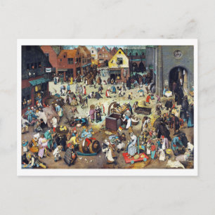 Cartão Postal A luta entre o Carnaval e a Quaresma, Bruegel