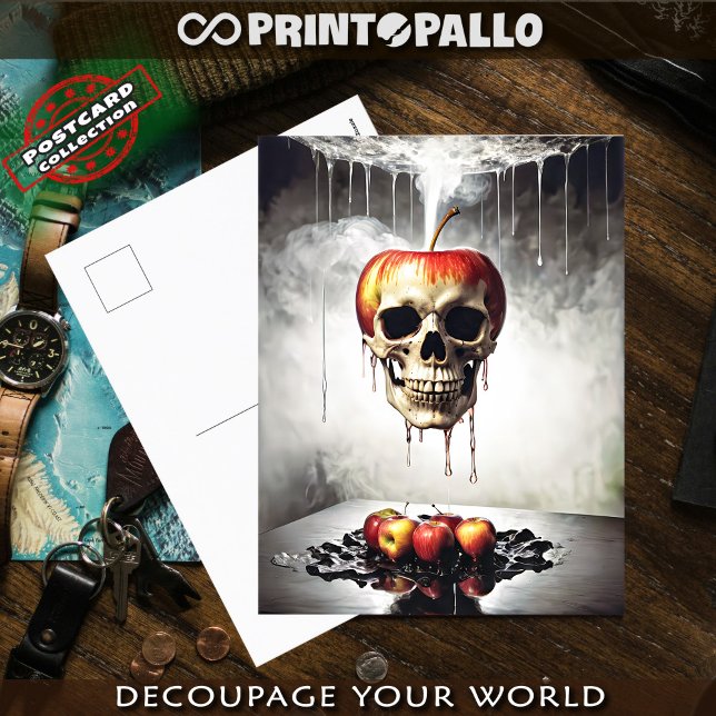 Cartão Postal A Maçã do Pecado com caveira  (Criador carregado)