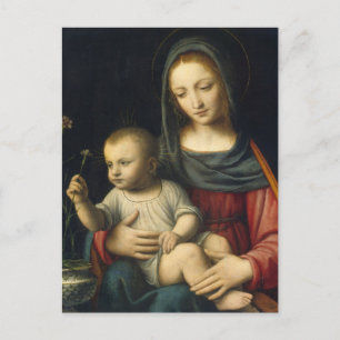 Cartão Postal A Madonna do Cravo, Bernardino Luini