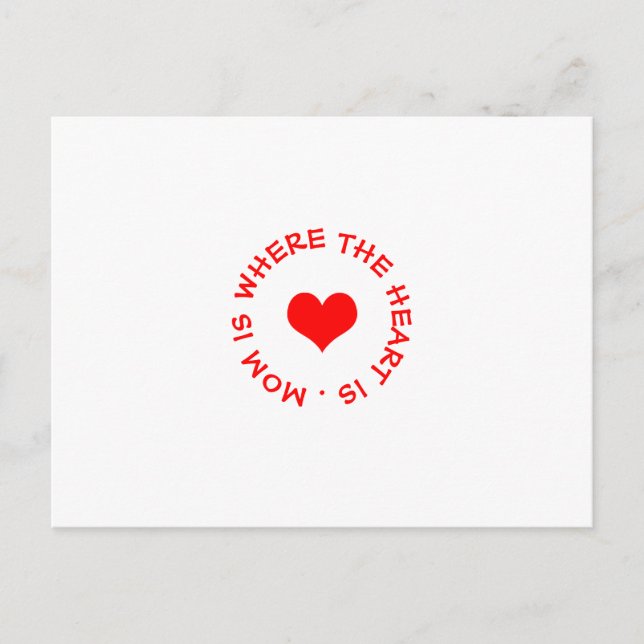 Cartão Postal A mãe é onde está o coração. (Frente)