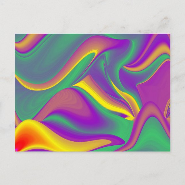 Cartão Postal A Magia das Cores Abstrato 3D Rainbowart (Frente)