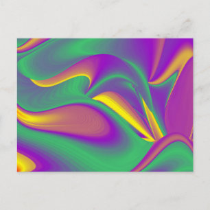 Cartão Postal A Magia das Cores Arte de Chuva de Cores 3D Abstra