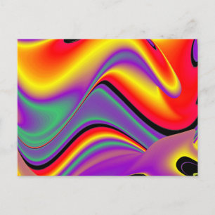Cartão Postal A magia das cores do Rainbowart Abstrato 3D