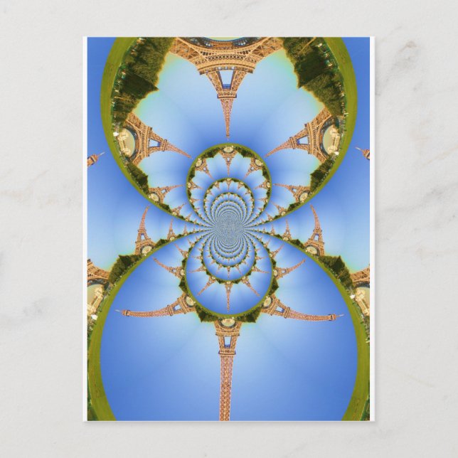 Cartão Postal A Mágica de Paris: Design da Torre Geométrica Eiff (Frente)
