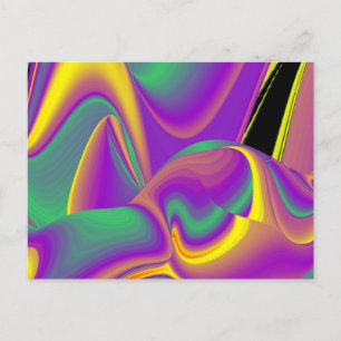 Cartão Postal A mágica do Abstrato 3D Rainbowart Postcar