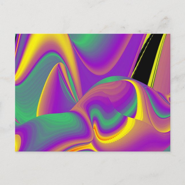 Cartão Postal A mágica do Abstrato 3D Rainbowart Postcar (Frente)