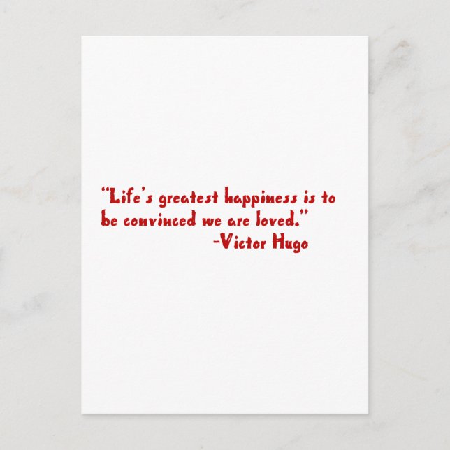 Cartão Postal A maior felicidade da vida (Frente)