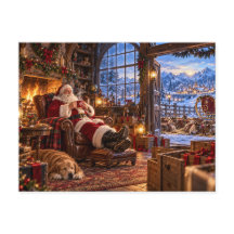 A Manhã Após o Natal Papai Noel e Rena