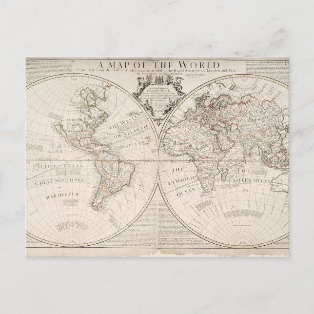 Cartão Postal A Map of the World (Frente)
