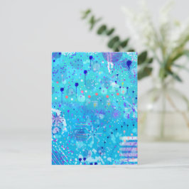Cartão Postal A Máquina de Bolhas: Arte Abstrata Azul