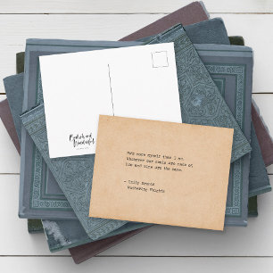 Cartão Postal A máquina de escrever Emily Bronte Nossas Almas s