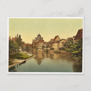 Cartão Postal A margem e sinagoga de Pegnitz, Nuremberg, Bavari