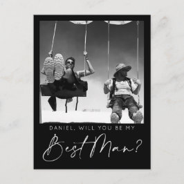 Cartão Postal A melhor placa de proposta de homem com script mín