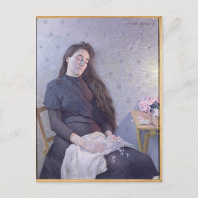 Cartão Postal A Menina da Flor Dormindo, 1892 (Frente)