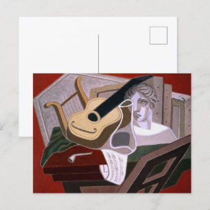 Cartão Postal A Mesa do músico por Juan Gris