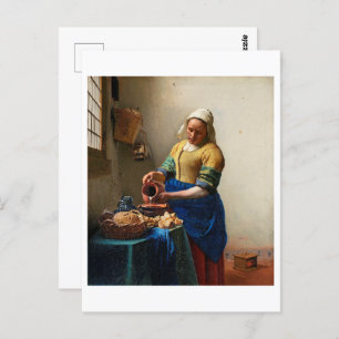 Cartão Postal A Milkmaid Johannes Vermeer