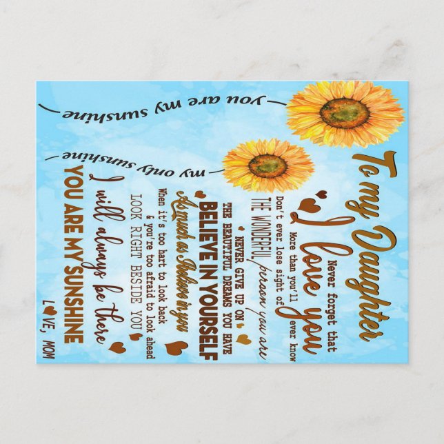 Cartão Postal À minha filha | Carta especial à minha filha (Frente)