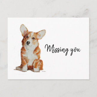 Cartão Postal A missing you postcard from your cute little Corgi