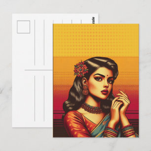 Cartão Postal A moda das mulheres glamourosas dos anos 50, prese