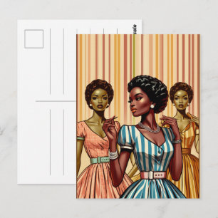 Cartão Postal A moda das mulheres negras anos 50, presente de sa