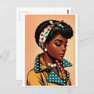 Cartão Postal A moda das mulheres negras anos 50, presente de sa