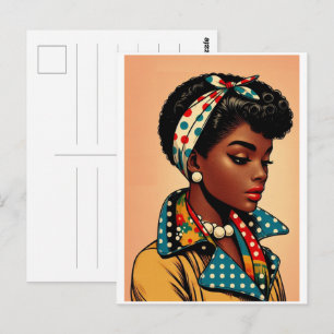 Cartão Postal A moda das mulheres negras anos 50, presente de sa