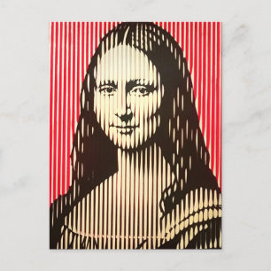 Cartão Postal A Mona Lisa no estilo de ilusão óptica BAUHAUS