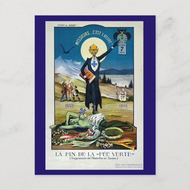 Cartão Postal A Morte da Fada Verde, Absinthe Cartão-postal (Frente)