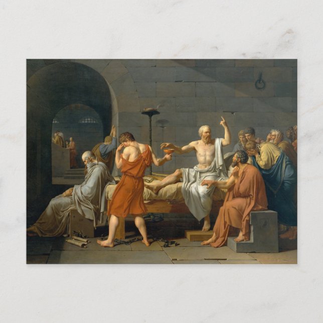 Cartão Postal A morte de Sócrates por Jacques-Louis David (Frente)