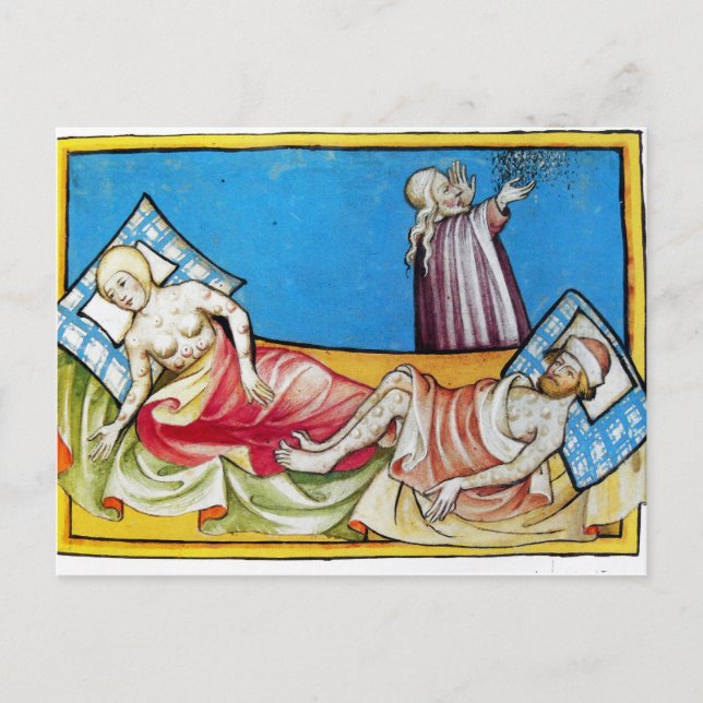 Cartão Postal A Morte Negra da Bíblia de Toggenburg 1411 (Frente)