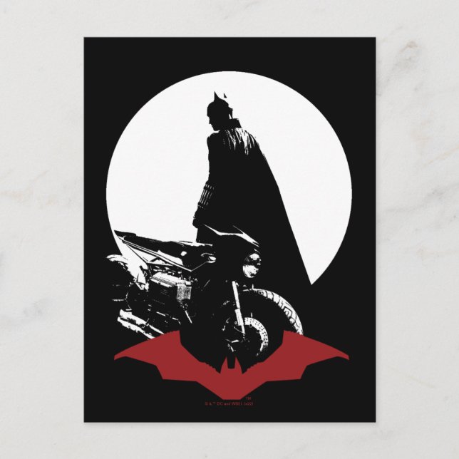 Cartão Postal A motocicleta Batman Silhouette (Frente)