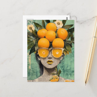 Cartão Postal A Mulher e a Colagem das Laranjas