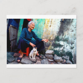 Cartão Postal A Mulher e o Gato