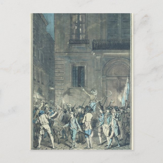 Cartão Postal A multidão perambulando pelas ruas de Paris (Frente)