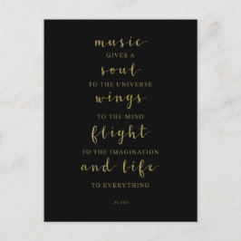 Cartão Postal A Música Dá Alma Ao Universo, Citação de Platão