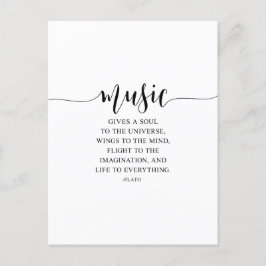 Cartão Postal A Música Dá Alma Ao Universo, Citação de Platão