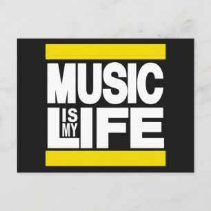 Cartão Postal A música é minha vida amarela