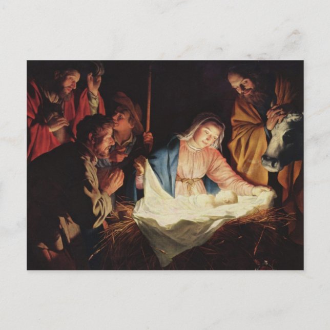 Cartão Postal A Natividade de Jesus - Gerard van Honthorst (Frente)