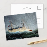 Cartão Postal A nave no Tempest | Henri Rousseau<br><div class="desc">O navio no Tempest (1899) do artista poste-impressionista francês Henri Rousseau. A pintura original é uma cena de paisagem marinha de um navio capturado em uma tempestade no oceano. Rousseau foi um artista autodidata e é considerado um pintor ingênuo ou primitivo. Seu trabalho teve grande influência em várias gerações de...</div>