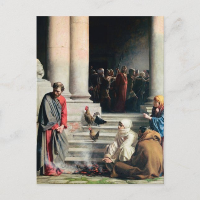 Cartão Postal A negação de Peter por Carl Bloch (Frente)