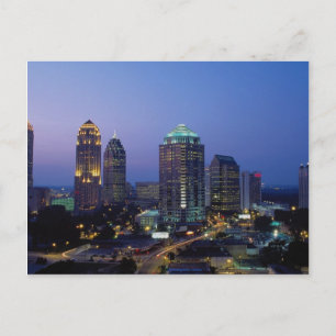 Cartão Postal A noite cai sobre Atlanta, Georgia, EUA.