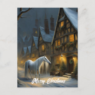 Cartão Postal A Noite de Inverno Mari Lwyd Feliz Natal