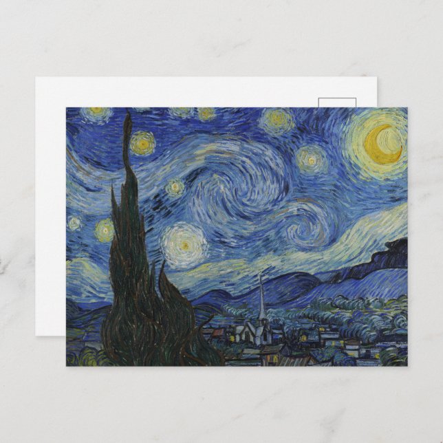 Cartão Postal A Noite Estrelada de Van Gogh: O Turbilhão de Sonh (Frente/Verso)