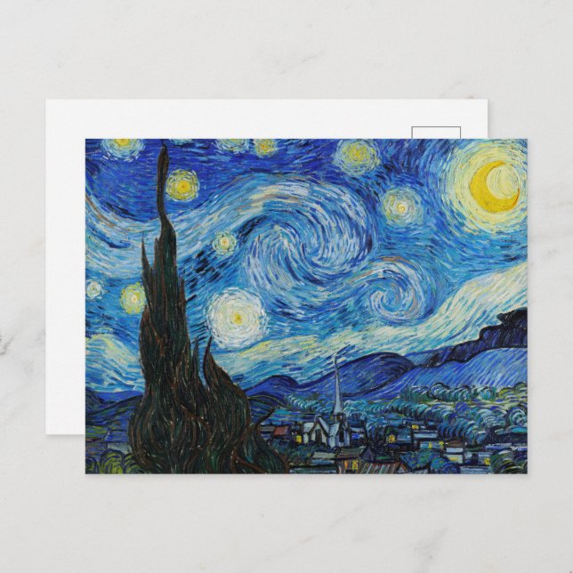 Cartão Postal A Noite Estrelada de Vincent Van Gogh (Frente/Verso)